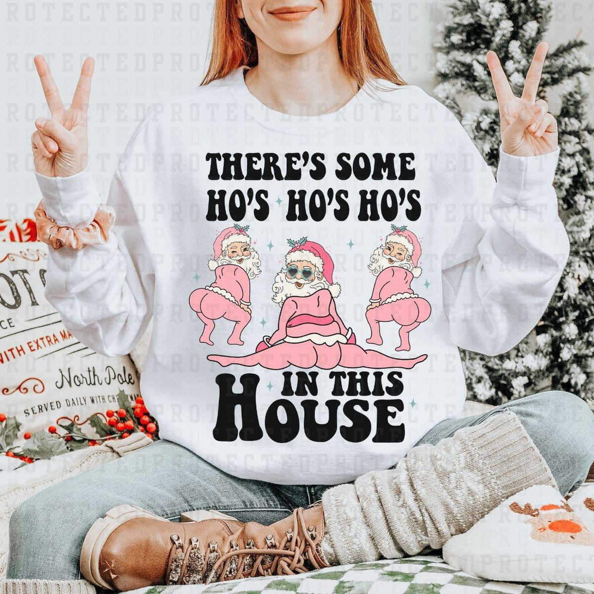 THERES SOME HO'S HO'S HO'S IN THIS HOUSE - DTF TRANSFER