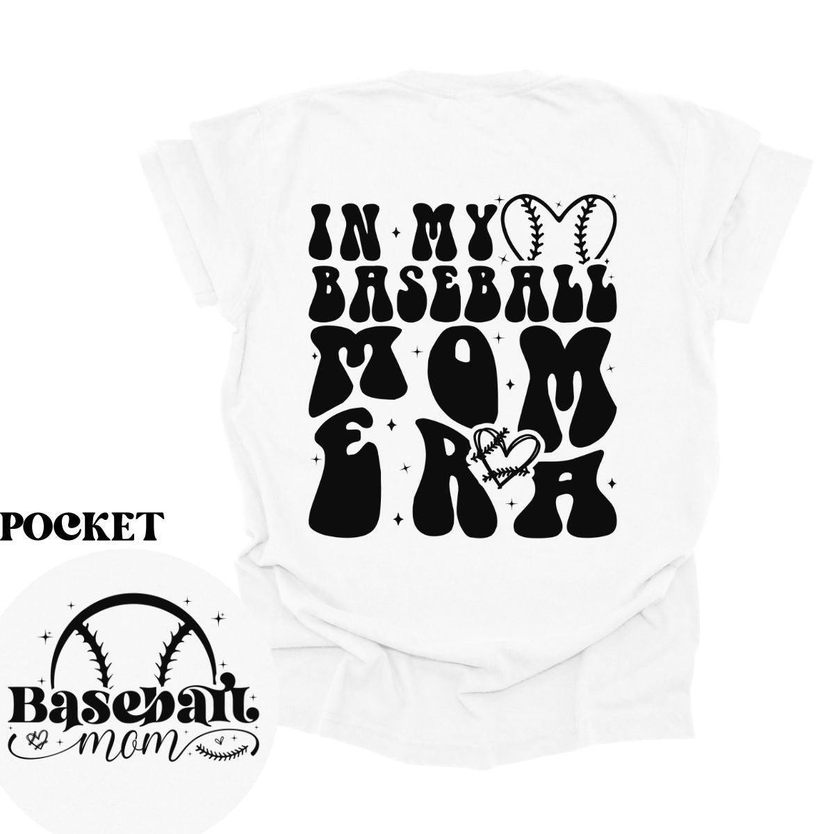 BASEBALL MOM ERA (SINGLE COLOR/POCKET+BACK)- DTF TRANSFER