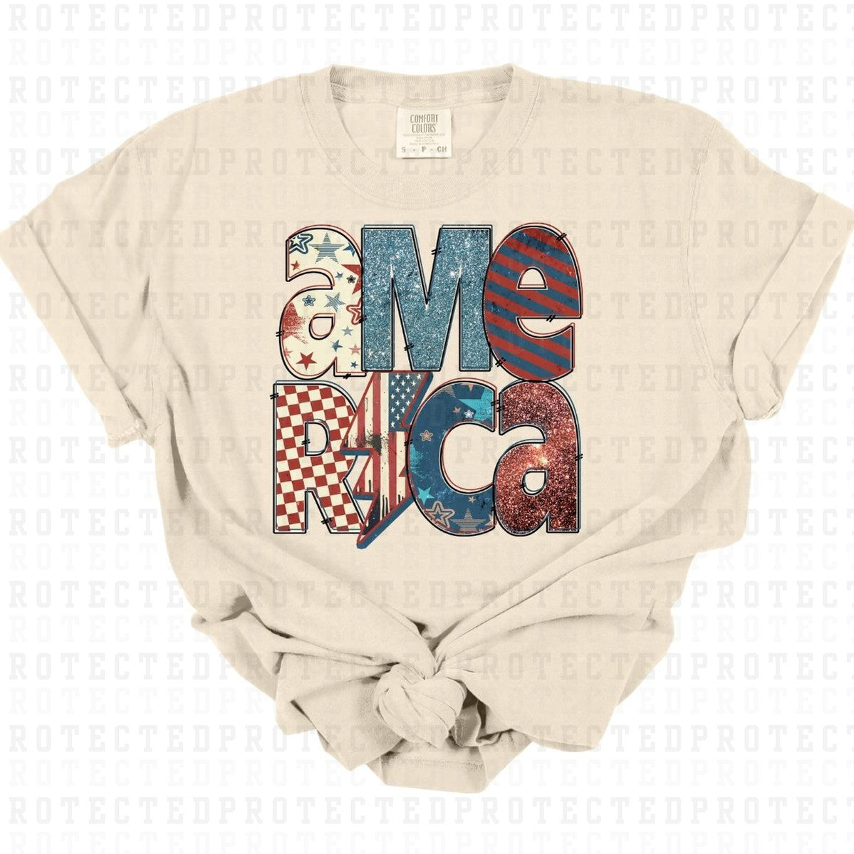 AMERICA *FAUX SEQUIN* - DTF TRANSFER