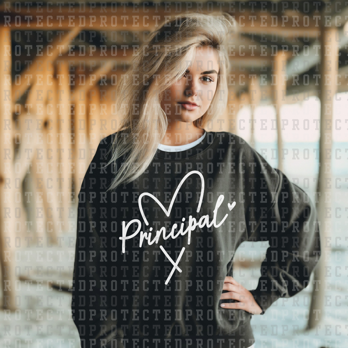 PRINCIPAL HEART *SINGLE COLOR* - DTF TRANSFER