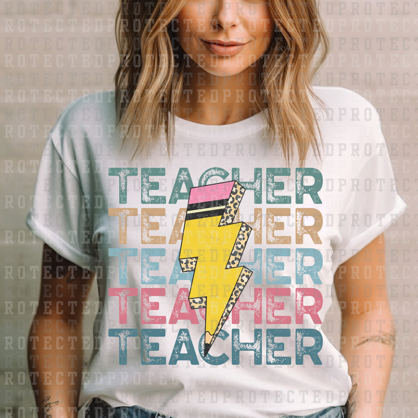 TEACHER LIGHTNING BOLT - DTF TRANSFER