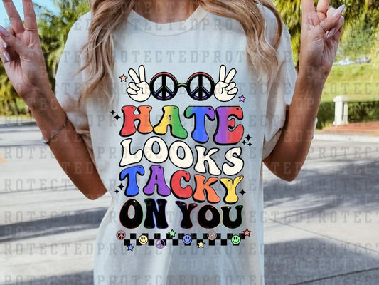 HATE LOOKS TACKY ON YOU - BLACK CHECK - DTF TRANSFER