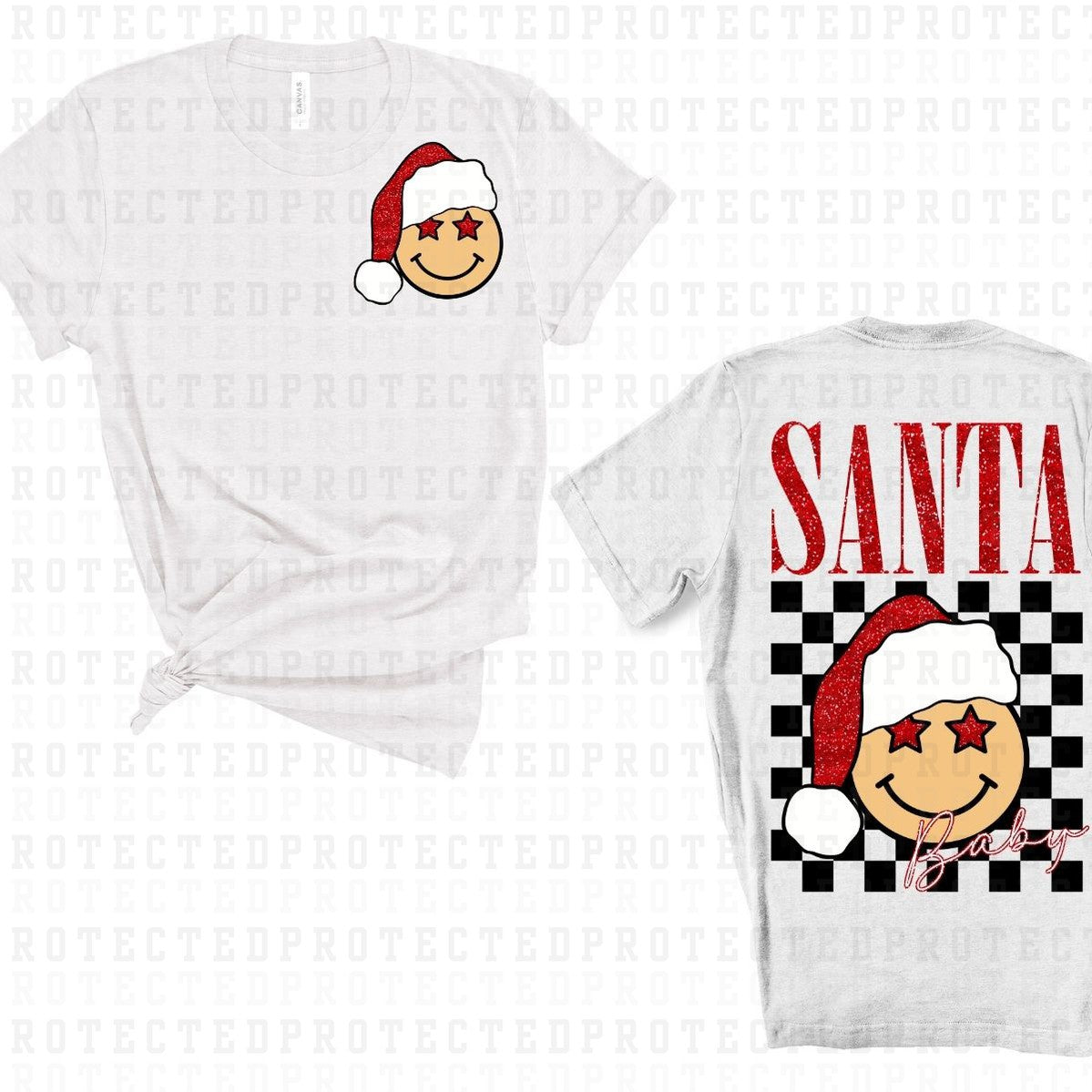 SANTA BABY *FAUX SEQUIN* (POCKET/BACK) - DTF TRANSFER