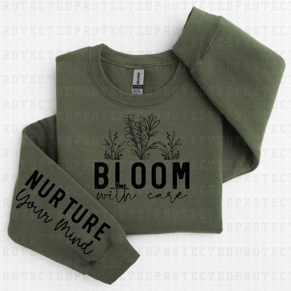 BLOOM - *SINGLE COLOR - SLEEVE DESIGN COMES IN 6"* (FULL FRONT/1 SLEEVE) - DTF TRANSFER