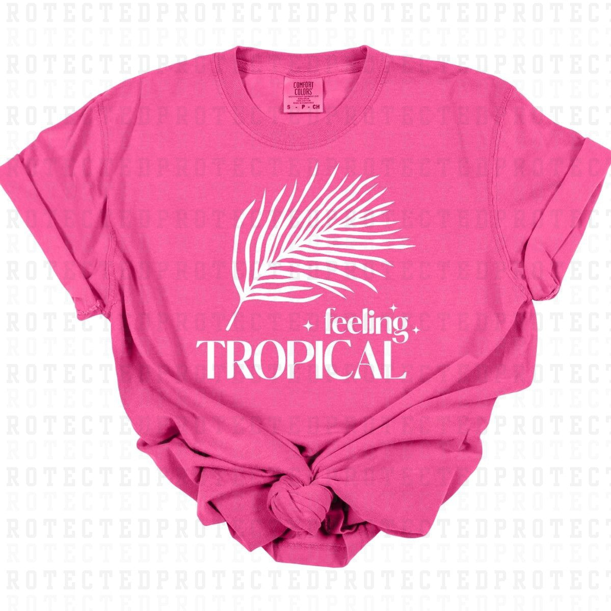 FEELING TROPICAL *WHITE - SINGLE COLOR* - DTF TRANSFER