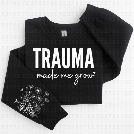 TRAUMA - *SINGLE COLOR - SLEEVE DESIGN COMES IN 4"* (FULL FRONT/1 SLEEVE) - DTF TRANSFER