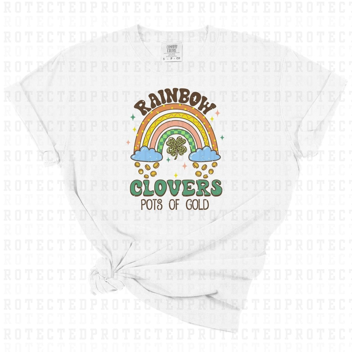 RAINBOW CLOVERS POTS OF GOLD - DTF TRANSFER