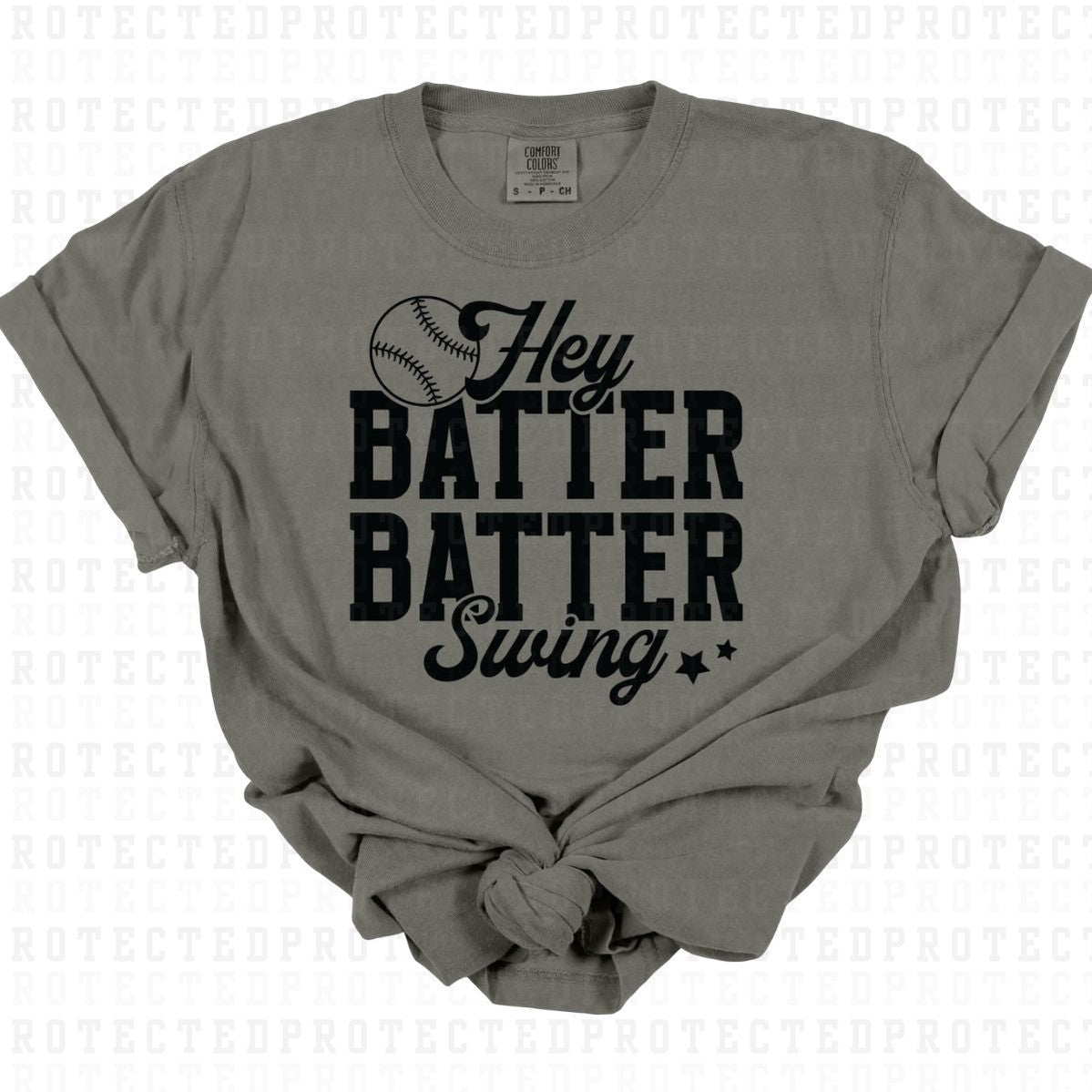 HEY BATTER BATTER SWING *BLACK - SINGLE COLOR* - DTF TRANSFER