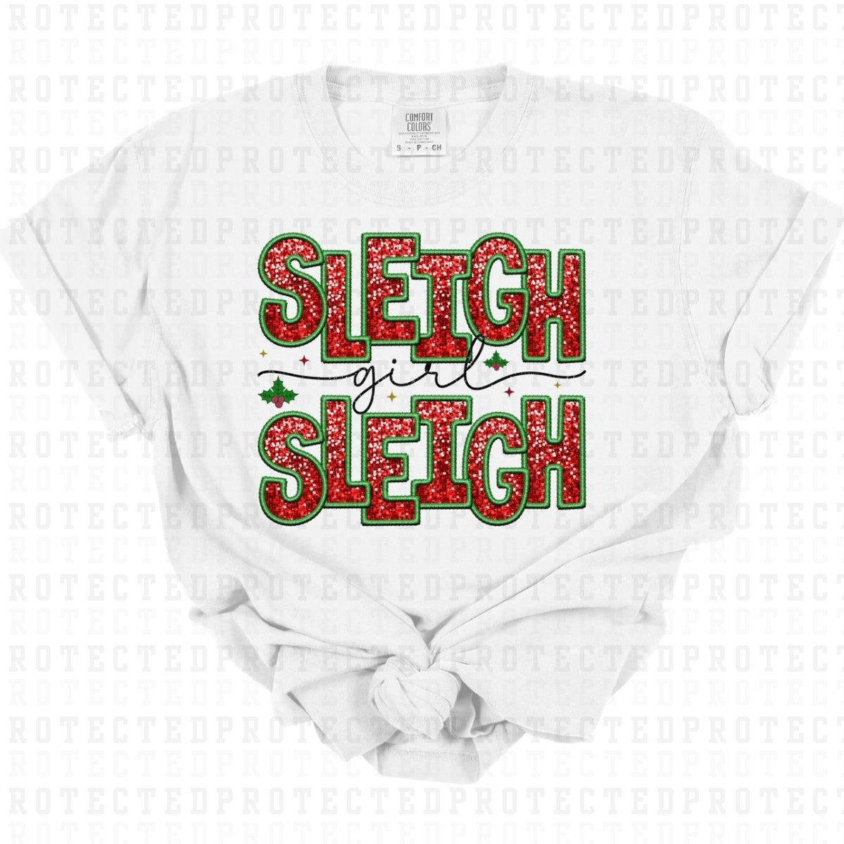 SLEIGH GIRL SLEIGH *FAUX SEQUIN* - DTF TRANSFER