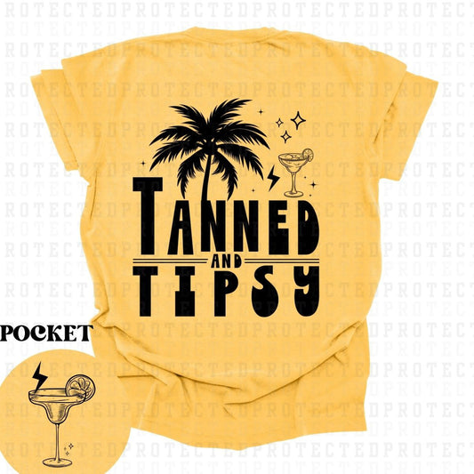 TANNED & TIPSY *SINGLE COLOR*(POCKET/BACK)- DTF TRANSFER