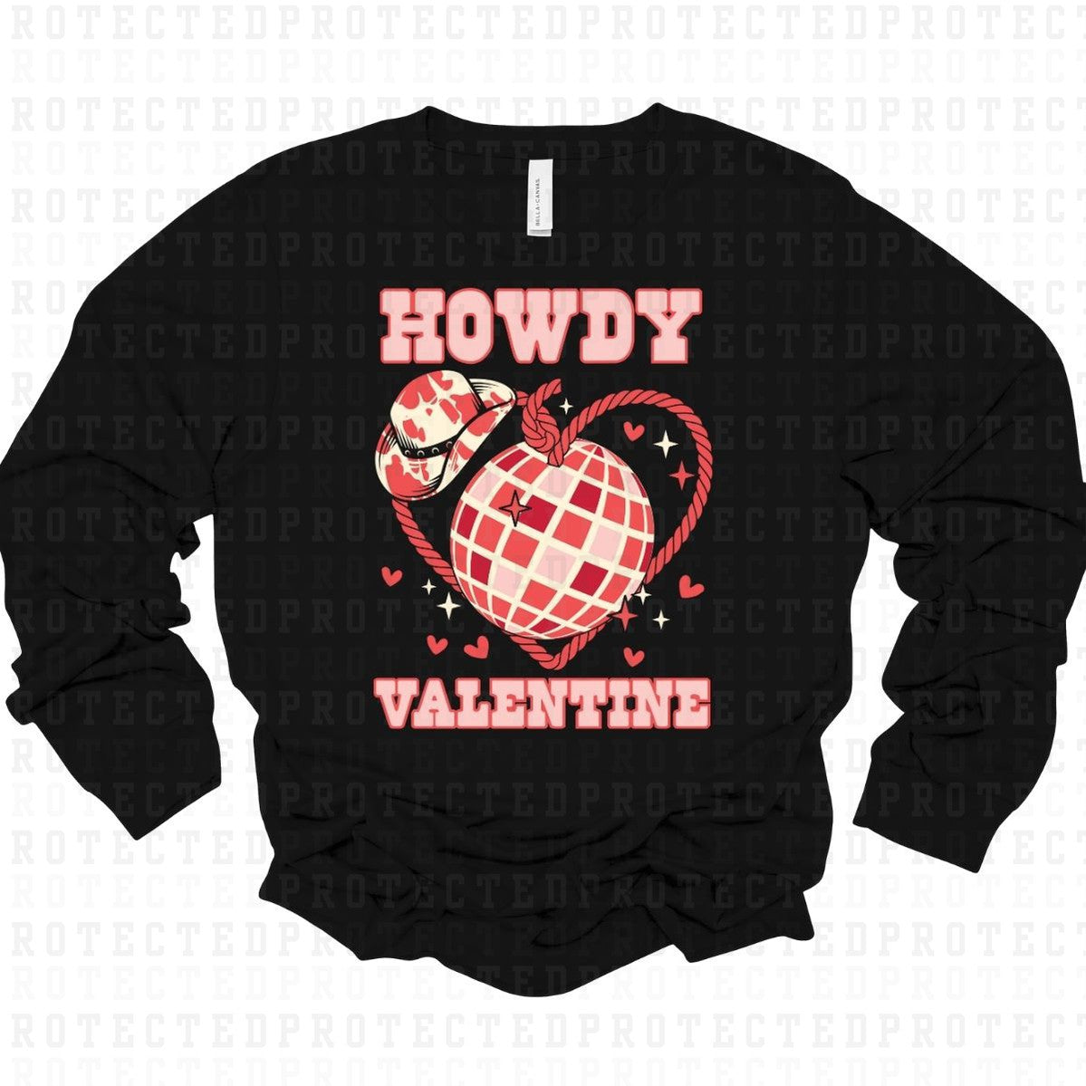 HOWDY VALENTINE *BLACK OUT* - DTF TRANSFER