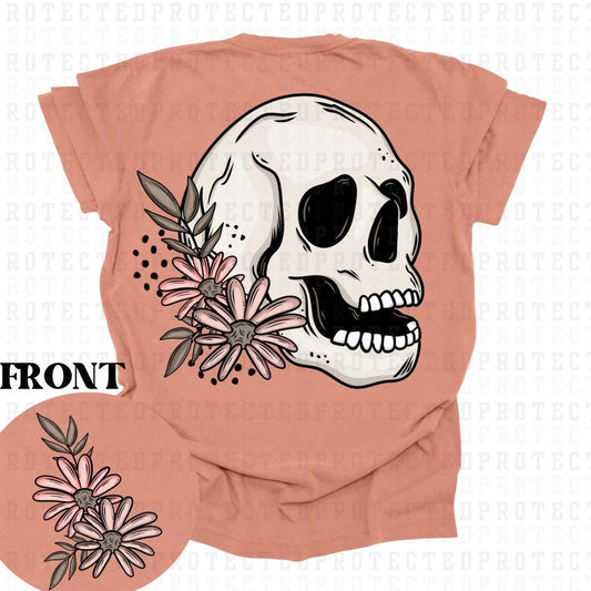 FLORAL SKULL (POCKET/BACK)- DTF TRANSFER