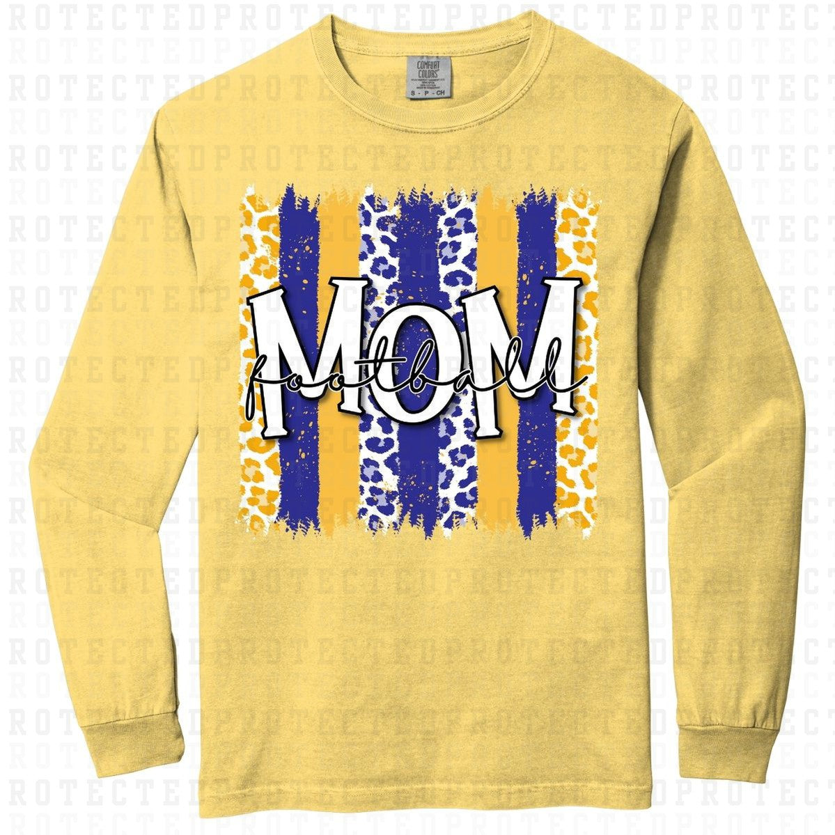 FOOTBALL MOM *BLUE AND GOLD* - DTF TRANSFER