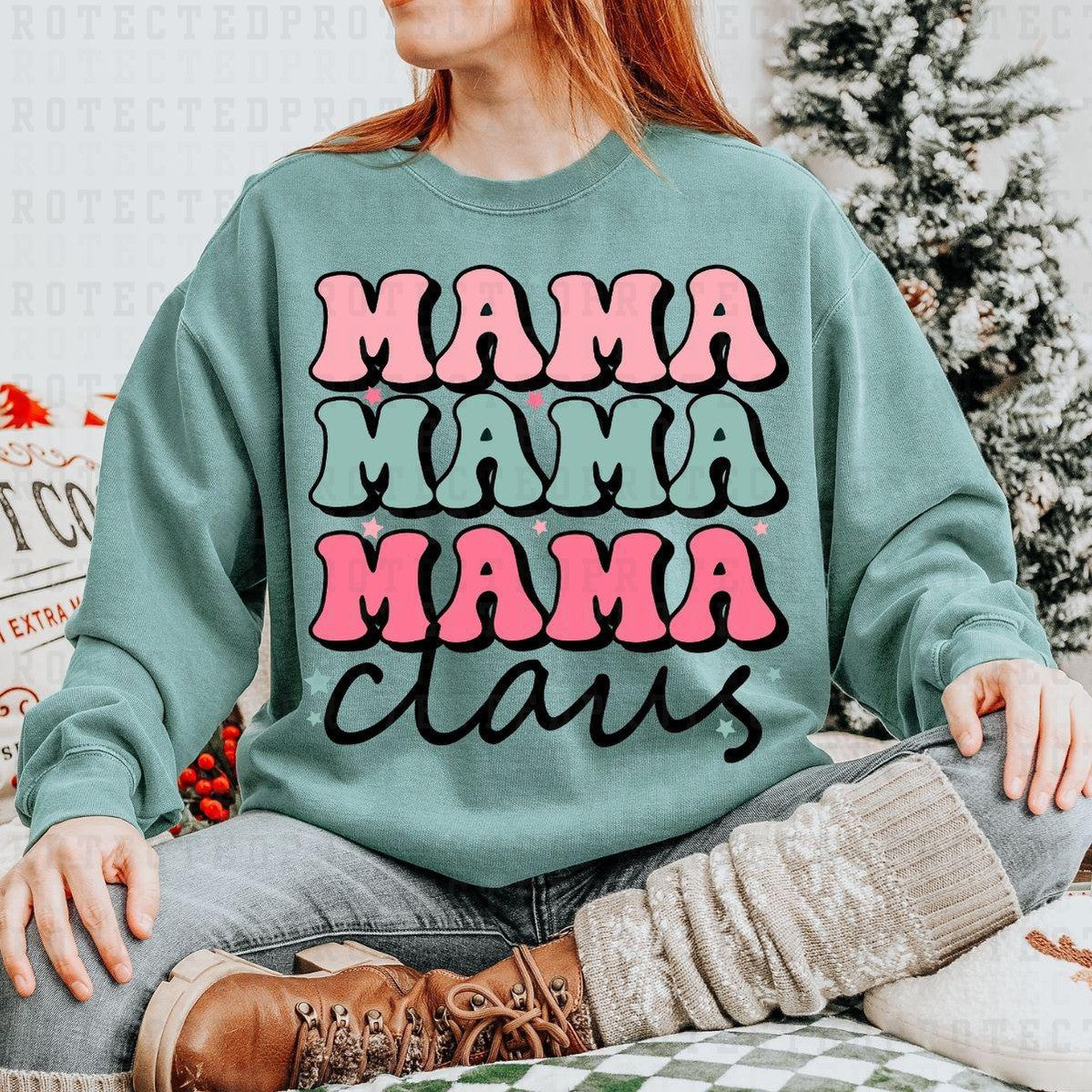 MAMA MAMA MAMA CLAUS *LIGHT COLORED* - DTF TRANSFER