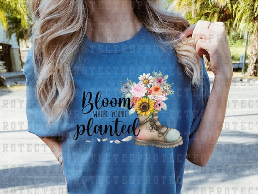 BLOOM WHERE YOU ARE PLANTED BOOTS - DTF TRANSFERS