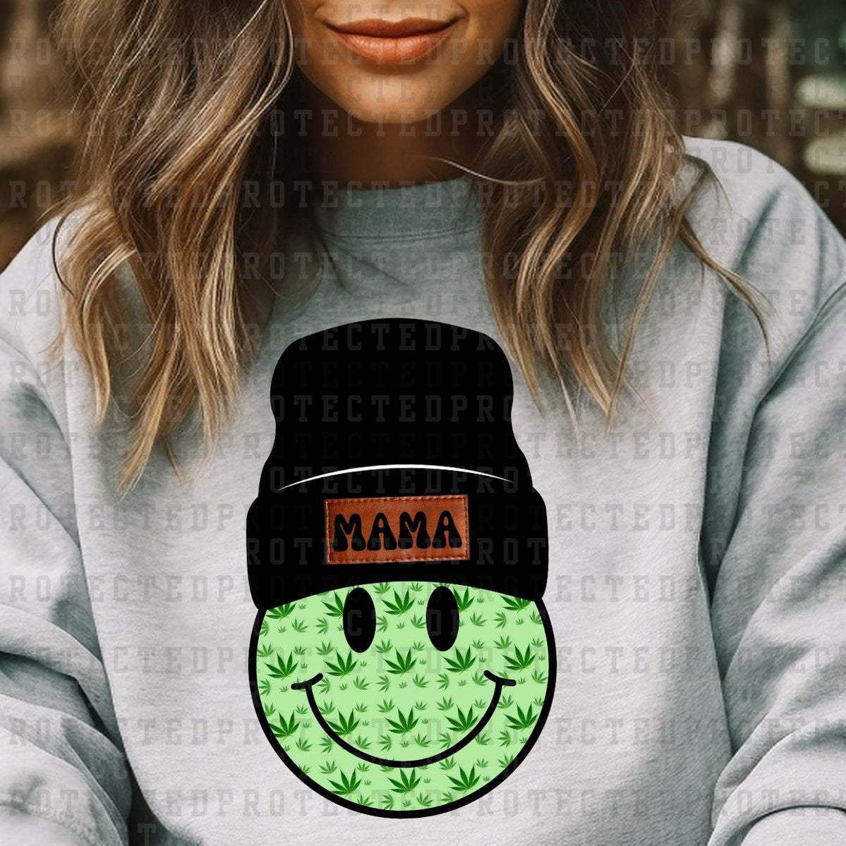 MARIJUANA MAMA SMILEY BEANIE - DTF TRANSFER