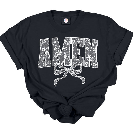 COQUETTE AMEN *FAUX LACE + SINGLE COLOR* - DTF TRANSFER