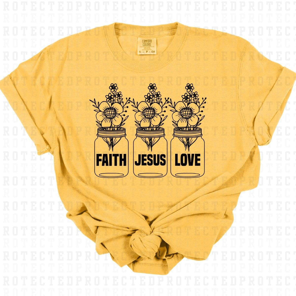 FAITH JESUS LOVE *SINGLE COLOR* - DTF TRANSFER