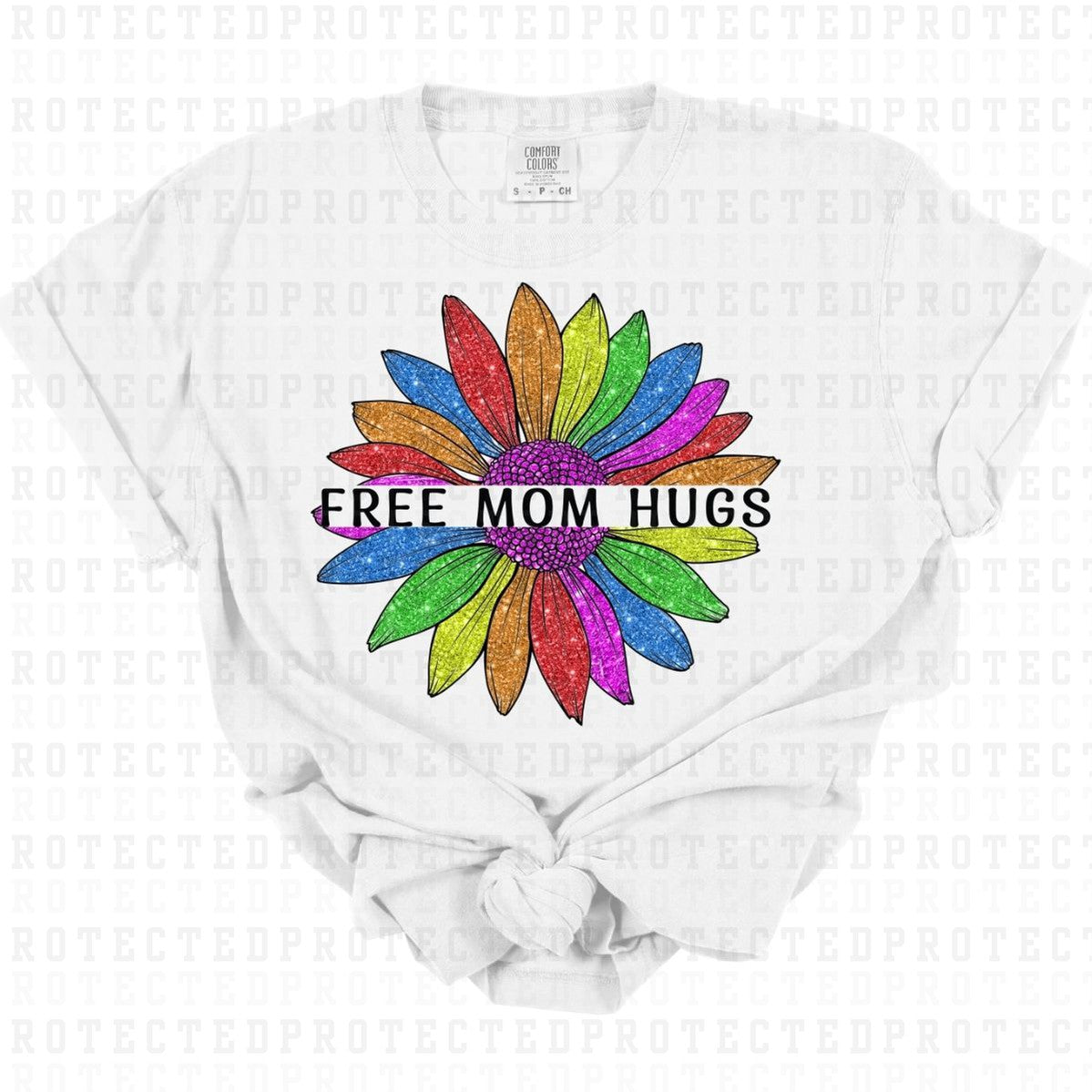 FREE MOM HUGS *FAUX SEQUIN* - DTF TRANSFER