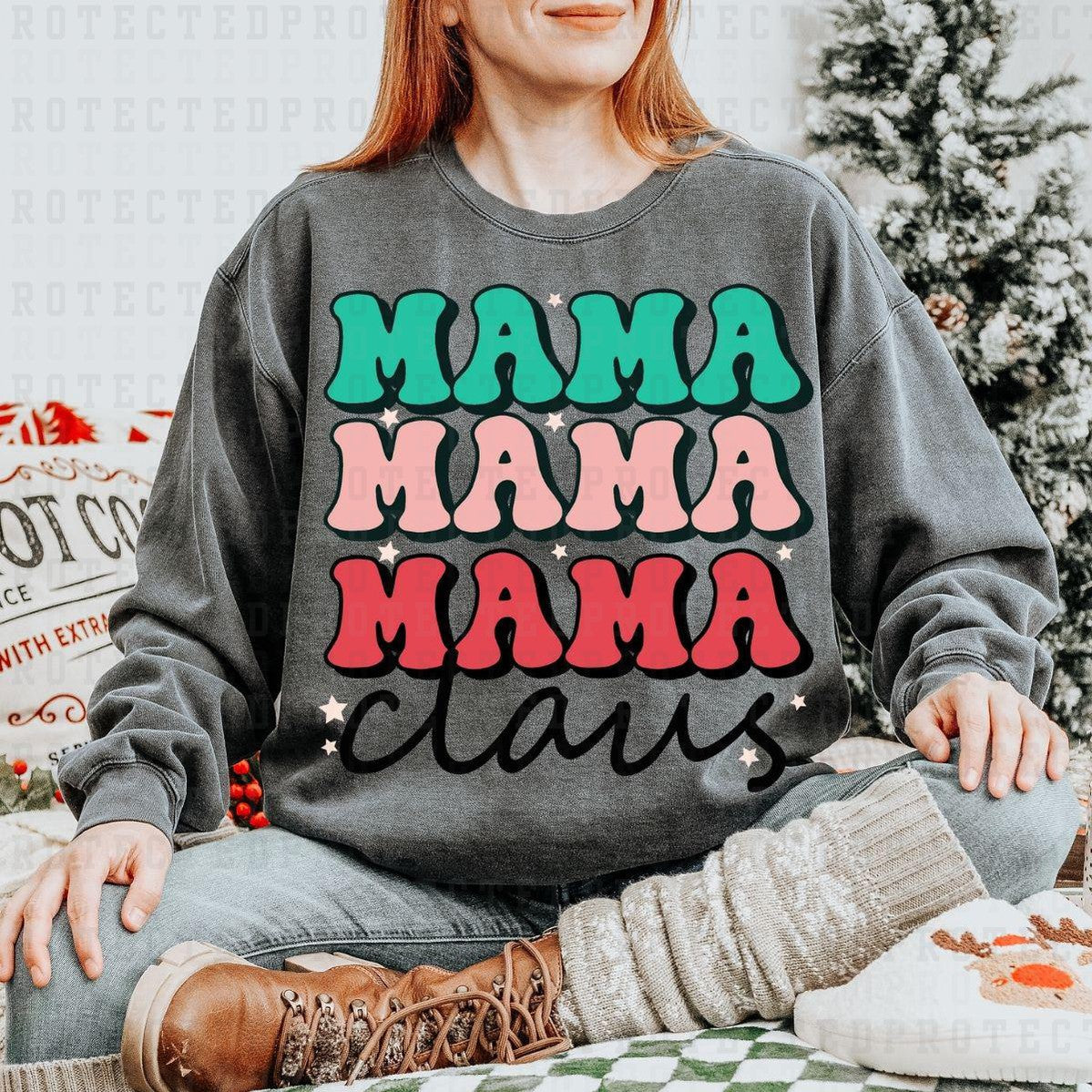 MAMA MAMA MAMA CLAUS *DARK COLORED* - DTF TRANSFER