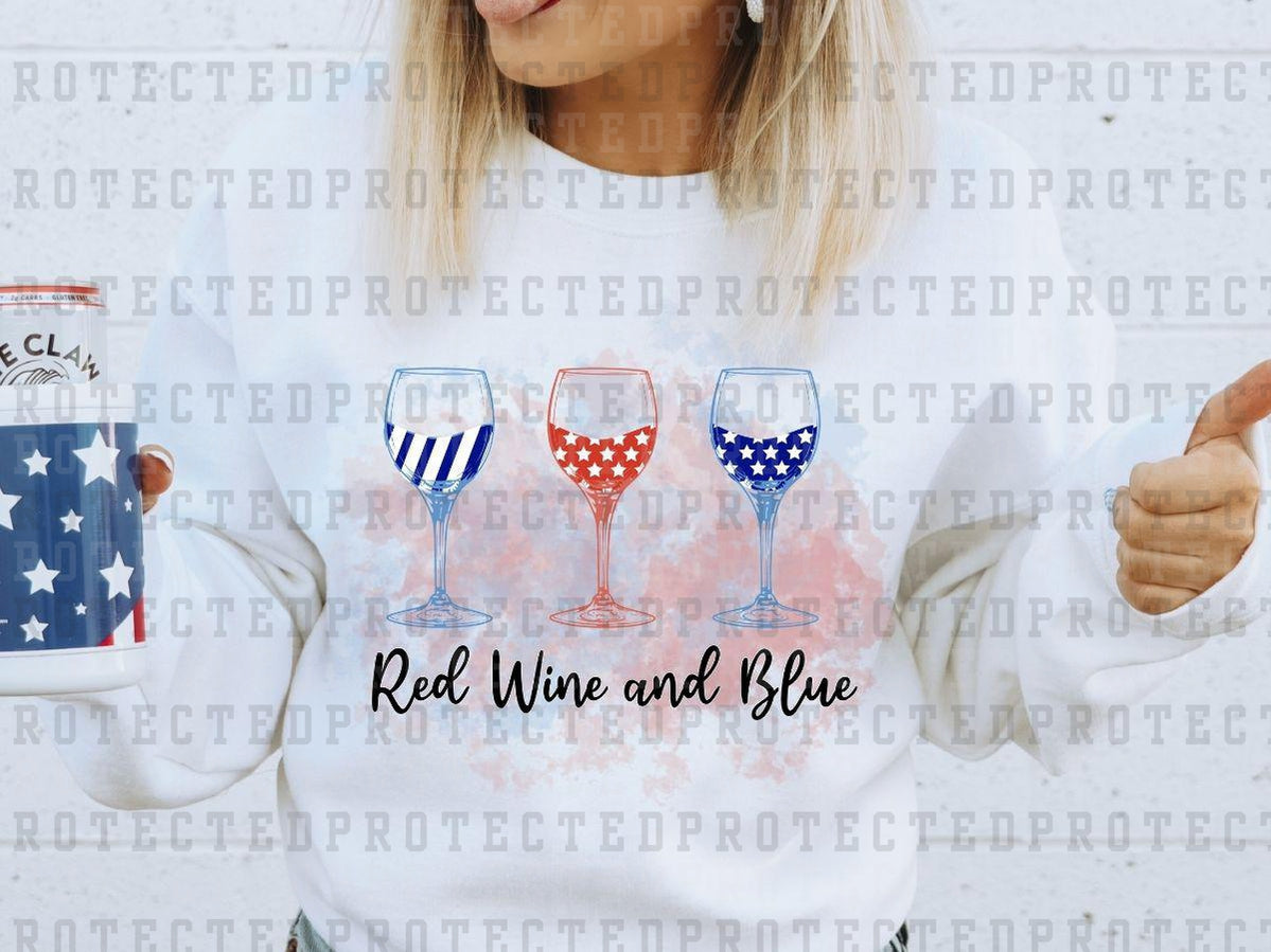 RED WINE AND BLUE - DTF TRANSFERS