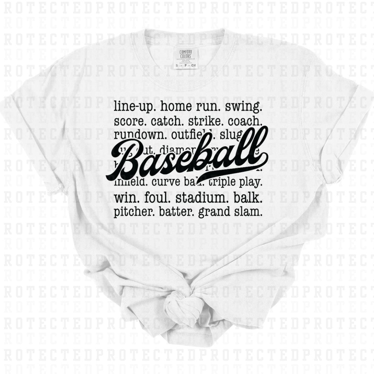 BASEBALL *BLACK - SINGLE COLOR* - DTF TRANSFER