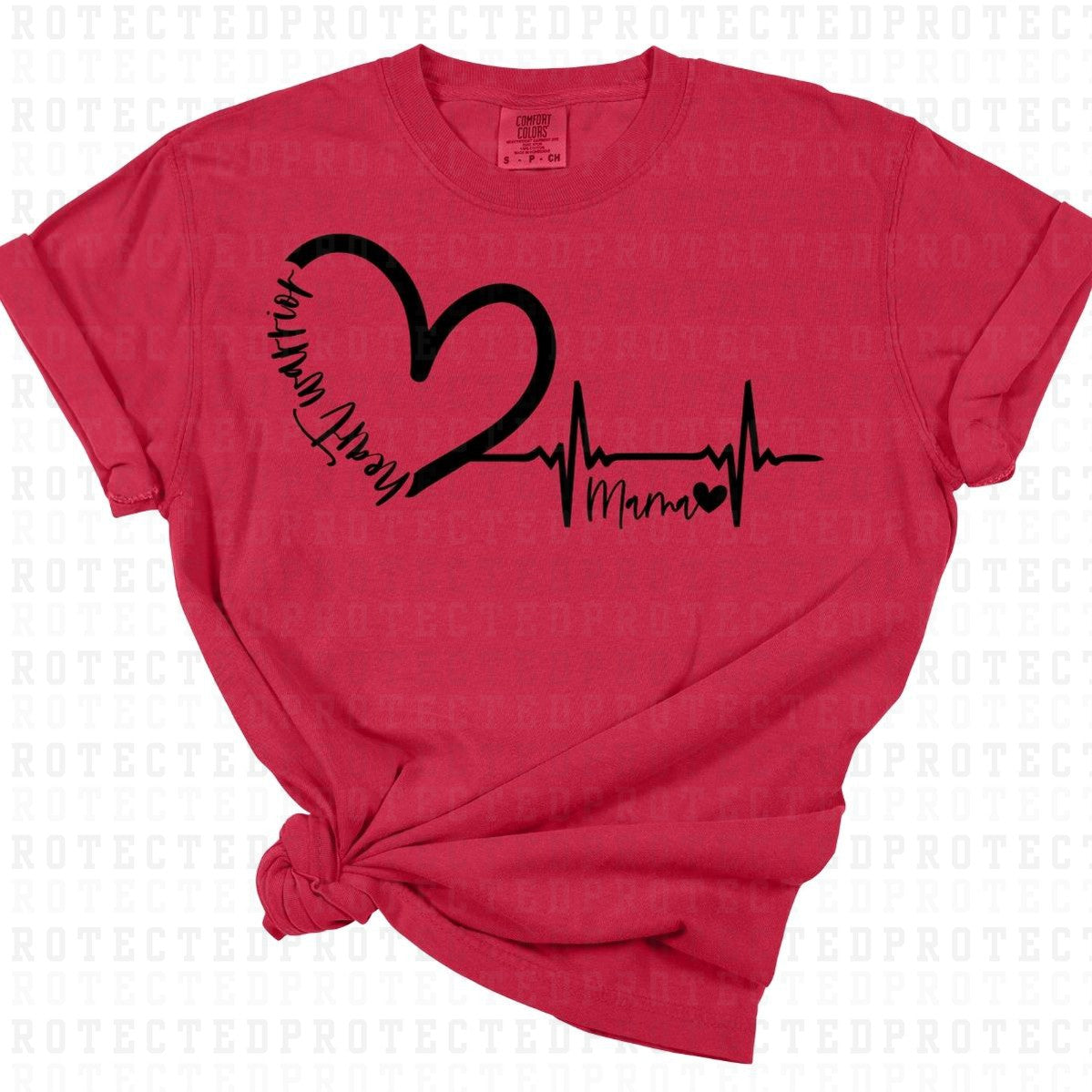 HEART WARRIOR MAMA *SINGLE COLOR* - DTF TRANSFER