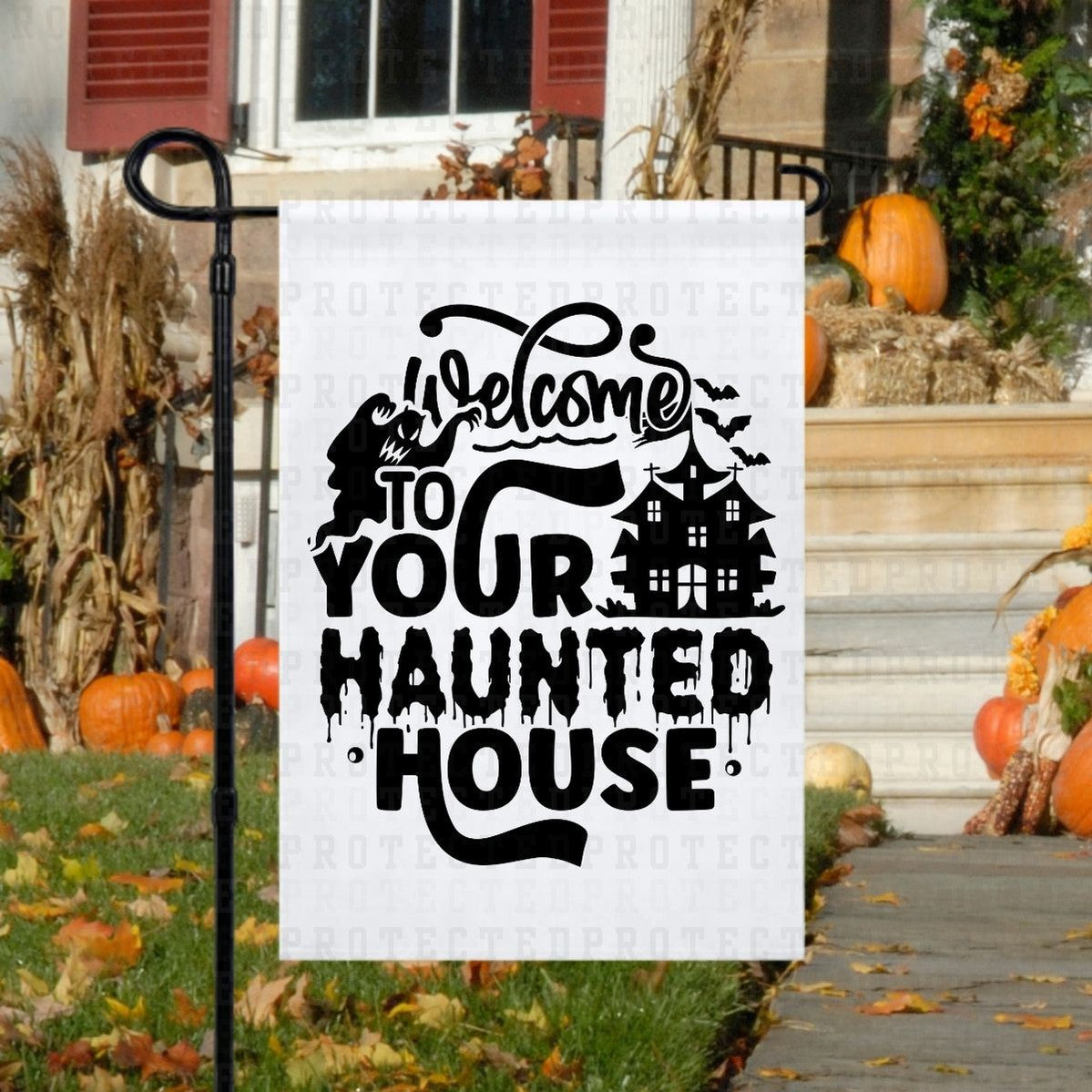 WELCOME TO OUR HAUNTED HOUSE *SINGLE COLOR* - DTF TRANSFER