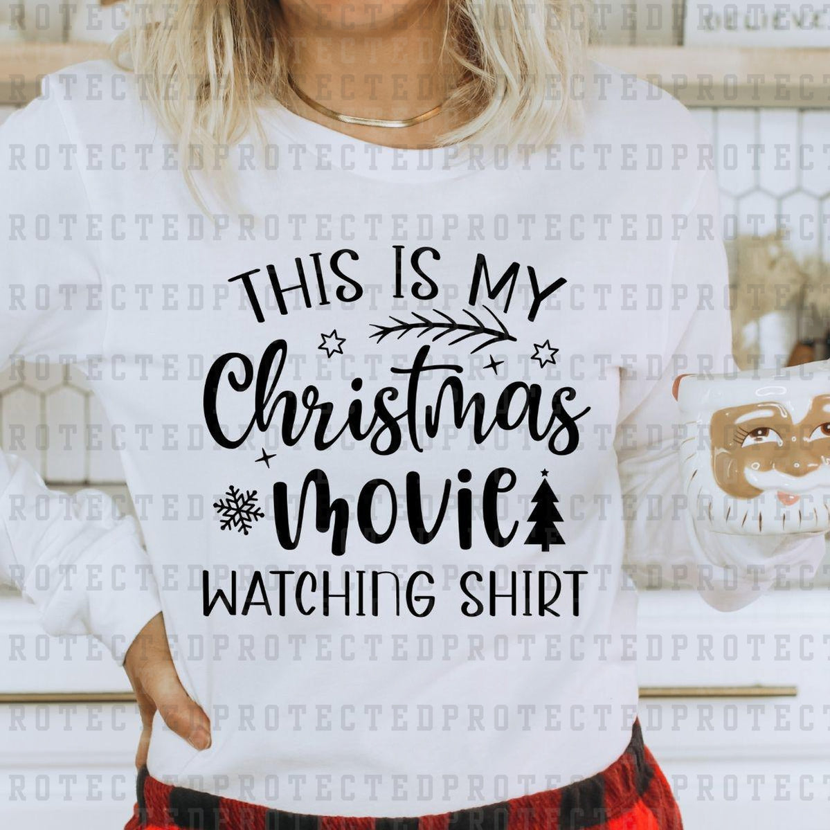 CHRISTMAS MOVIE WEARING SHIRT *SINGLE COLOR* - DTF TRANSFER