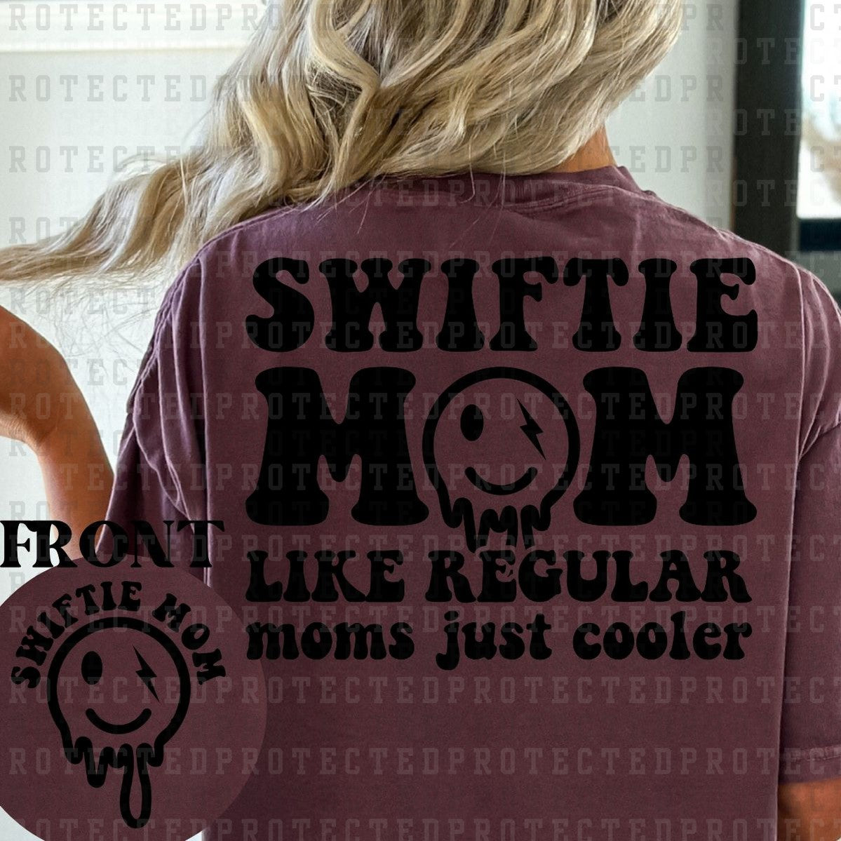 SWIFTIE MOM (SINGLE COLOR/POCKET+BACK) - DTF TRANSFER