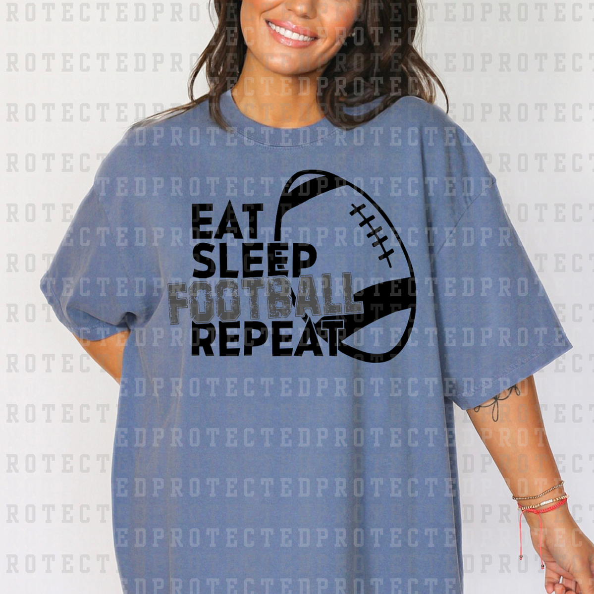 EAT SLEEP FOOTBALL REPEAT - DTF TRANSFER