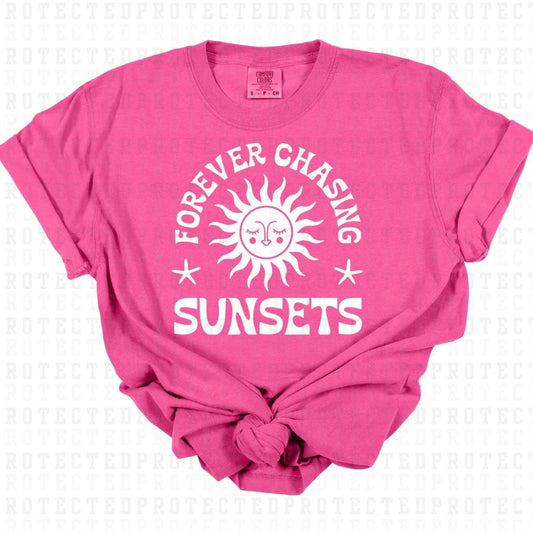 FOREVER CHASING SUNSETS *WHITE - SINGLE COLOR* - DTF TRANSFER