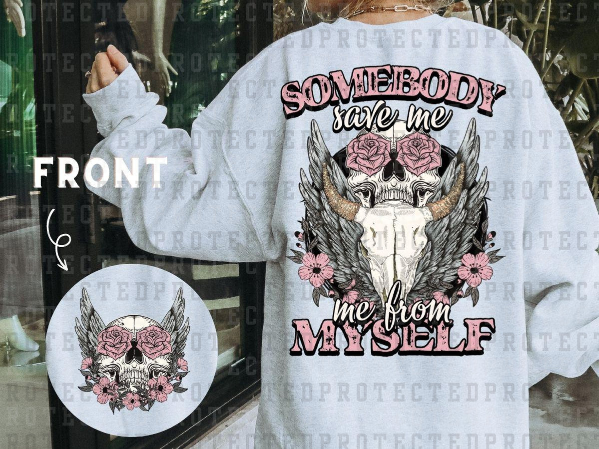 SOMEBODY SAVE ME FROM MYSELF *JELLY ROLL* (POCKET/BACK) - DTF TRANSFER