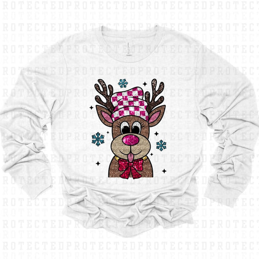 PURPLE REINDEER *FAUX SEQUIN* - DTF TRANSFER