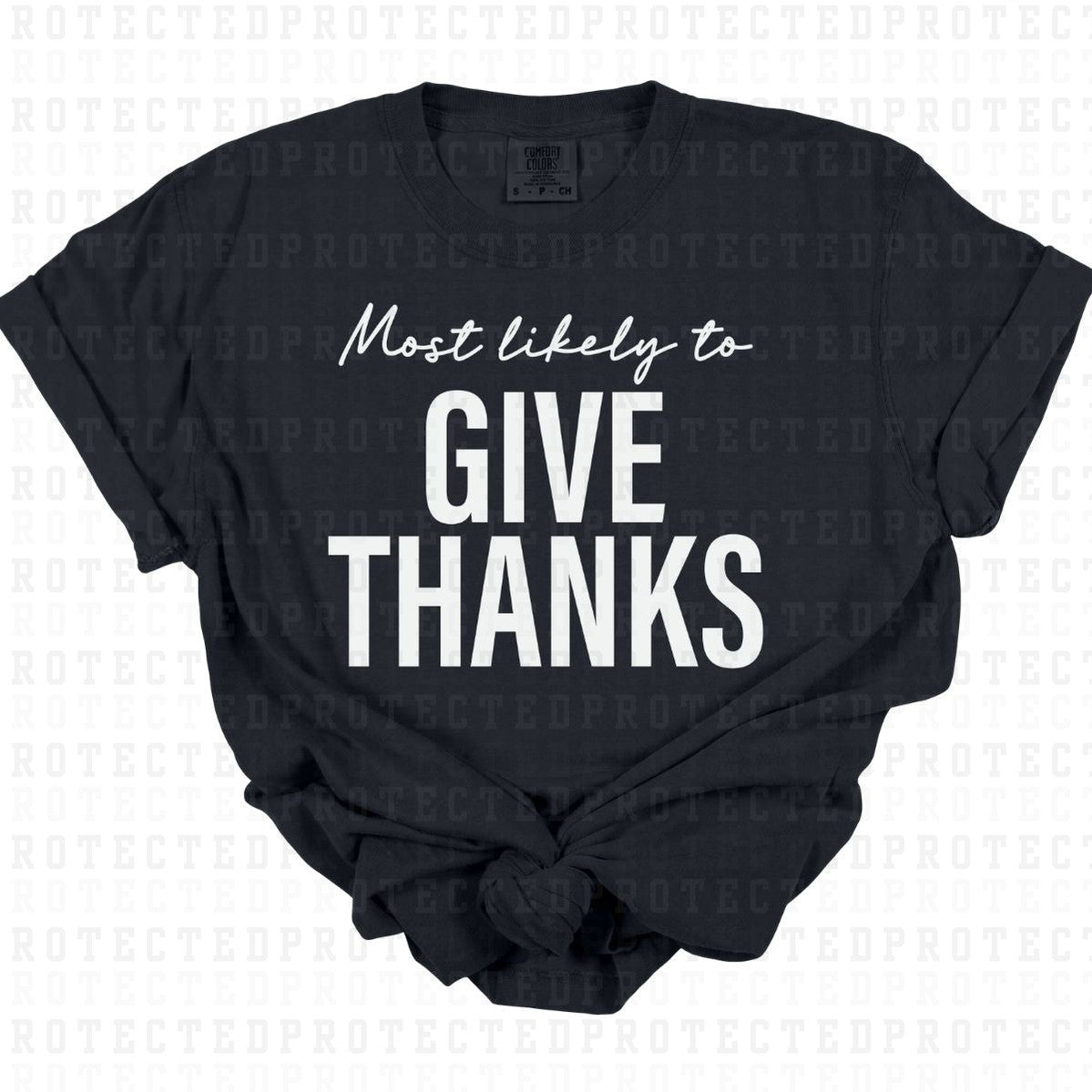 GIVE THANKS *SINGLE COLOR* - DTF TRANSFER