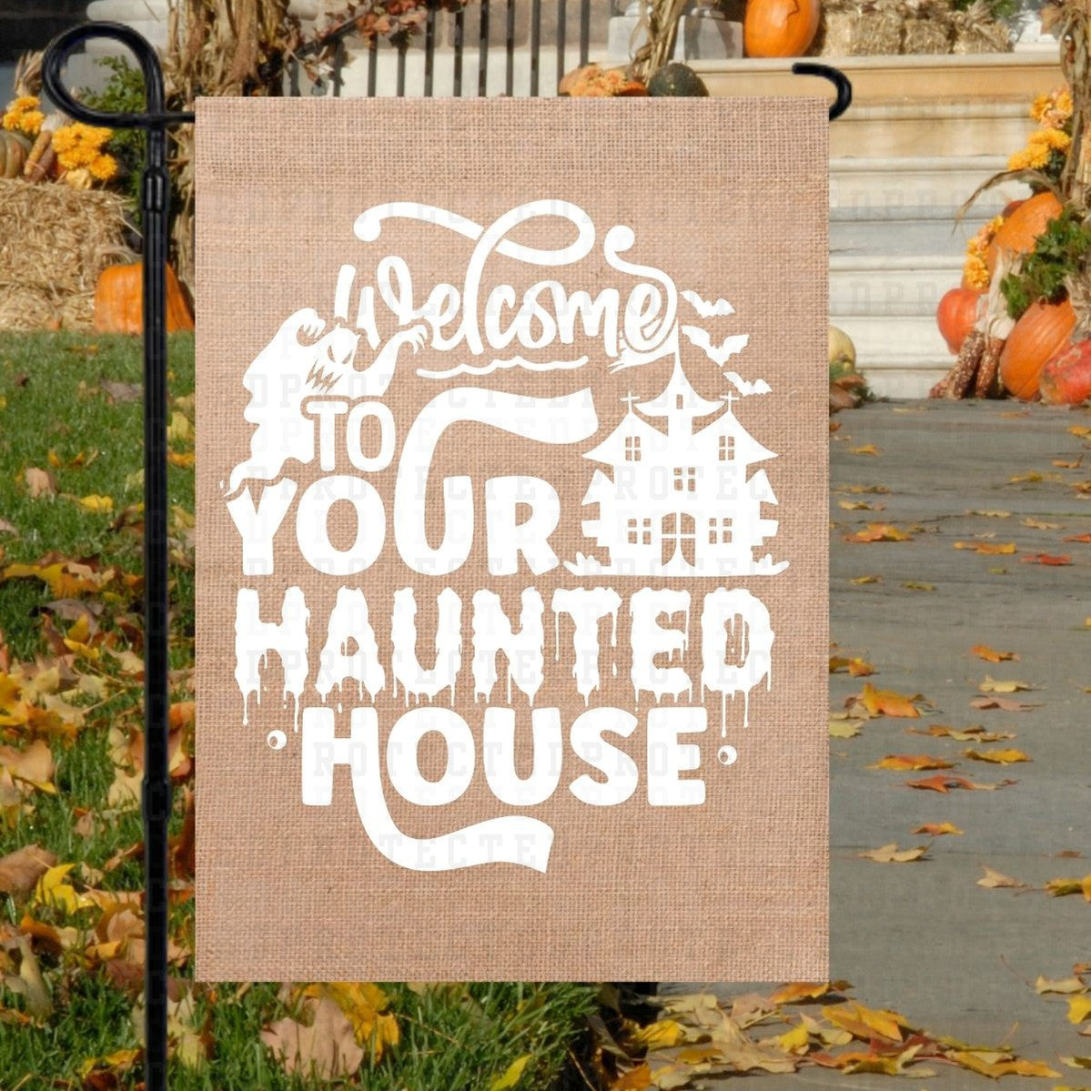 WELCOME TO OUR HAUNTED HOUSE *SINGLE COLOR* - DTF TRANSFER