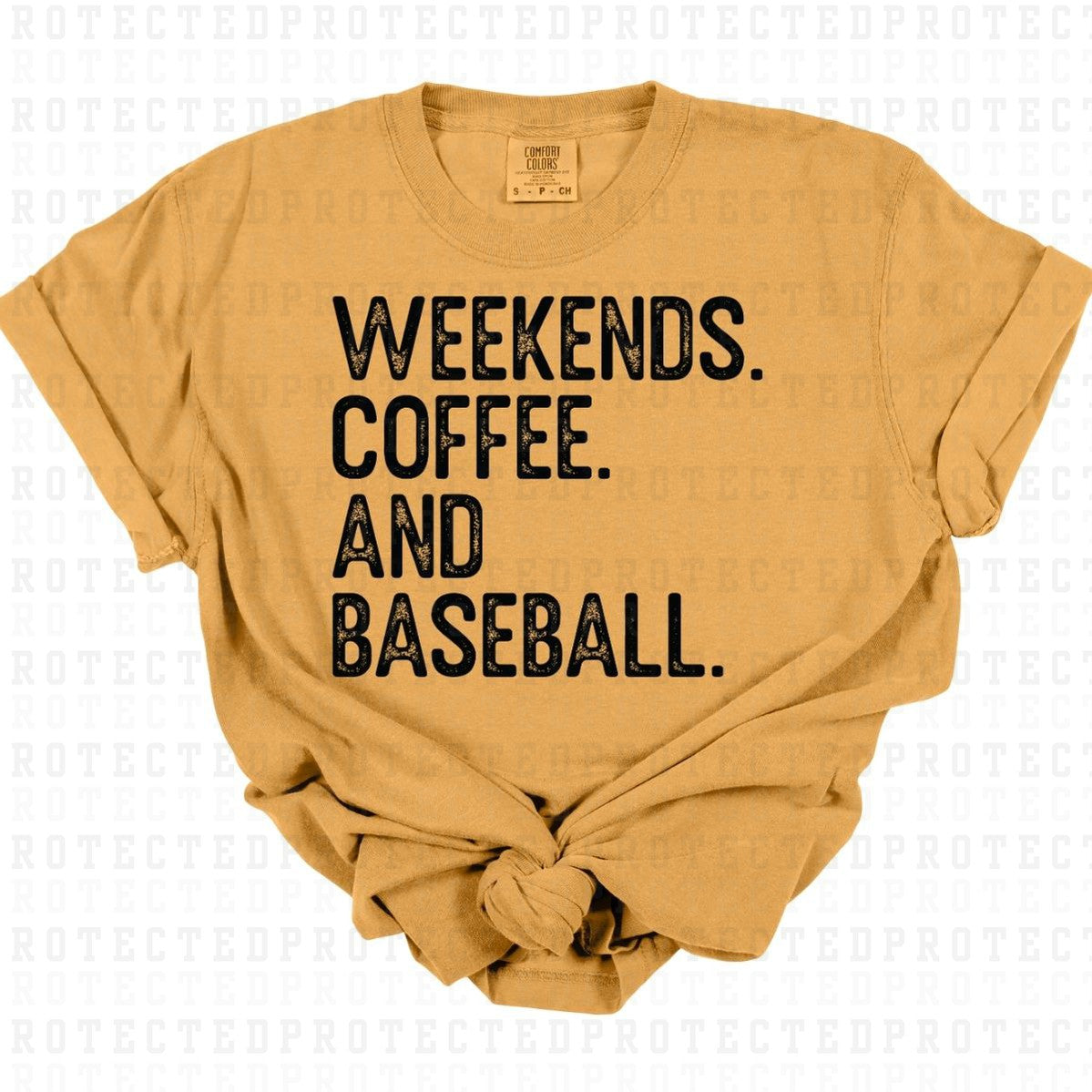 WEEKENDS COFFEE AND BASEBALL *BLACK - SINGLE COLOR* - DTF TRANSFER