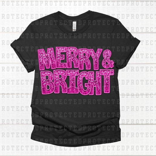 PURPLE MERRY & BRIGHT *FAUX SEQUIN* - DTF TRANSFER