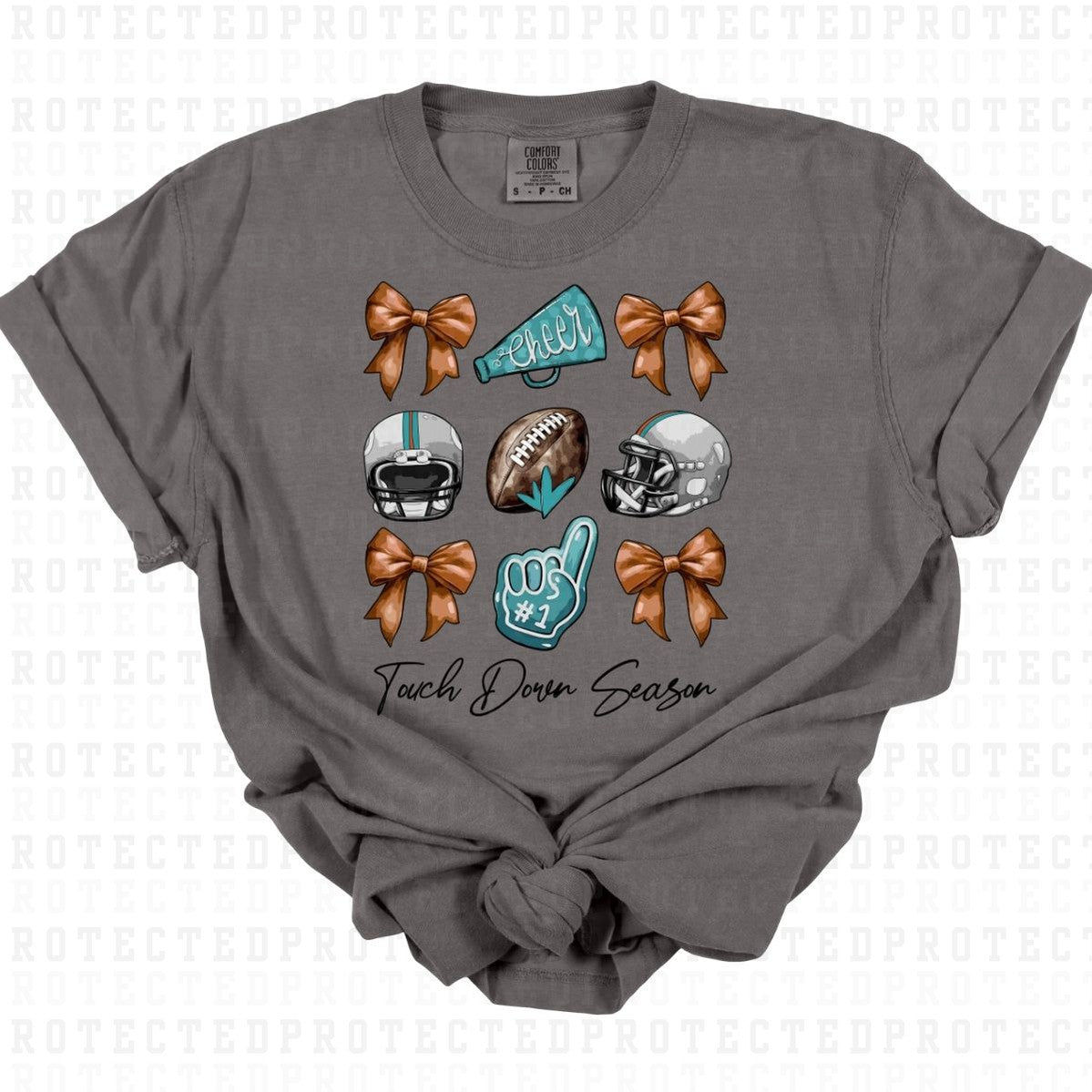 COQUETTE TOUCHDOWN SEASON *TEAL/BROWN* - DTF TRANSFER