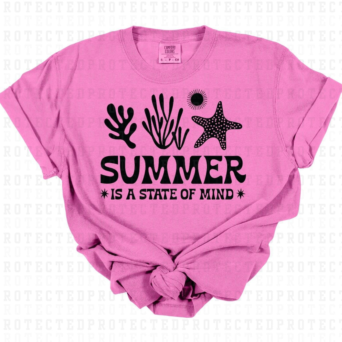 SUMMER IS A STATE OF MIND *BLACK - SINGLE COLOR* - DTF TRANSFER