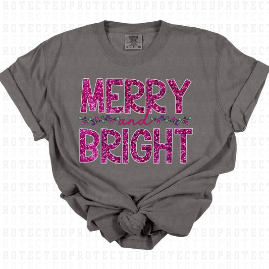 MERRY & BRIGHT *FAUX SEQUIN* - DTF TRANSFER