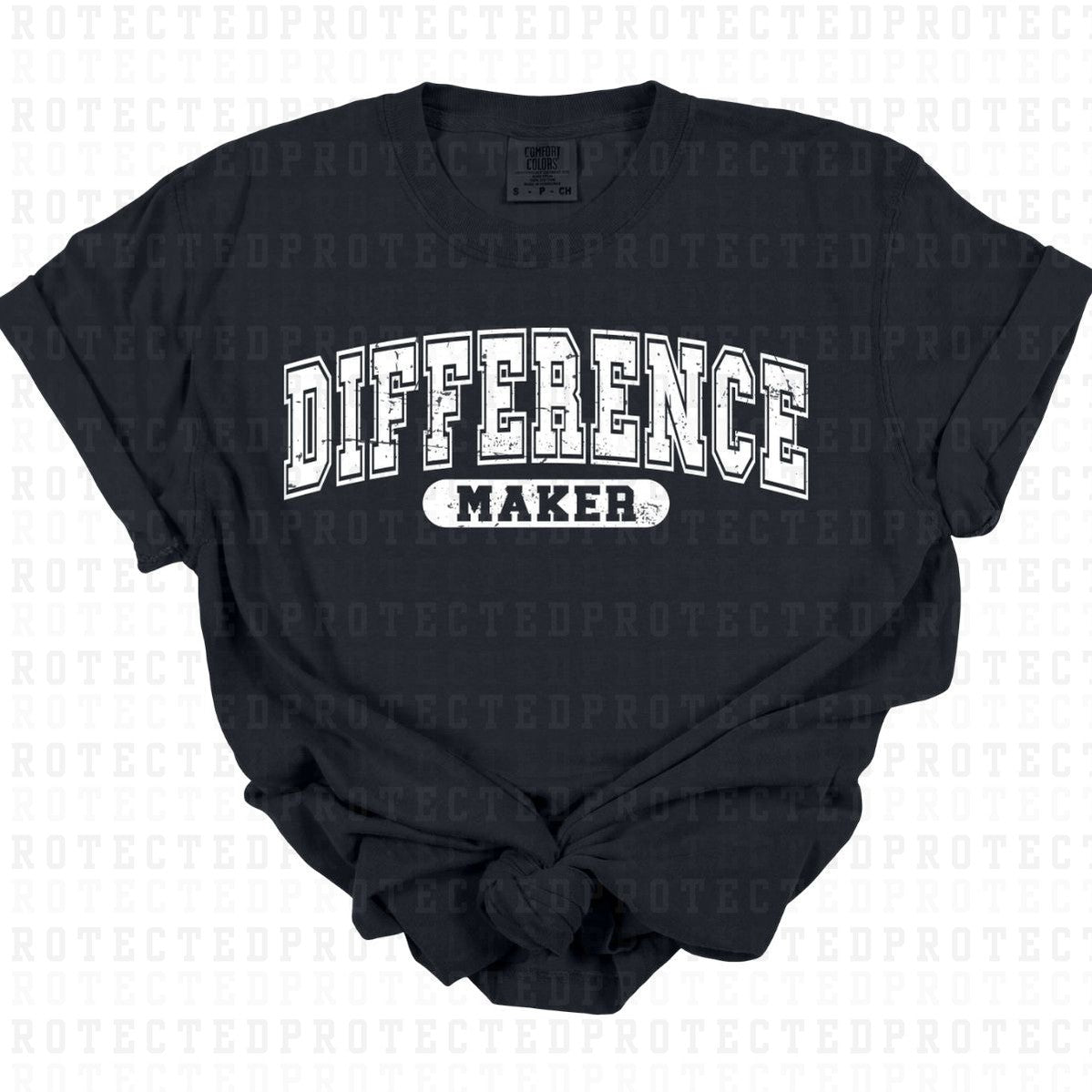 DIFFERENCE MAKER *WHITE W/GRUNGE - SINGLE COLOR* - DTF TRANSFER