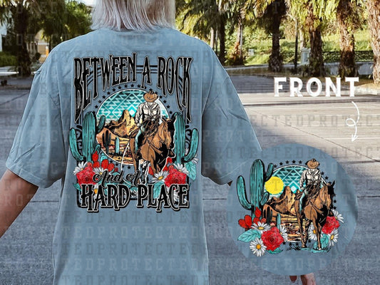 BETWEEN A ROCK AND A HARD PLACE (POCKET/BACK) - DTF TRANSFER