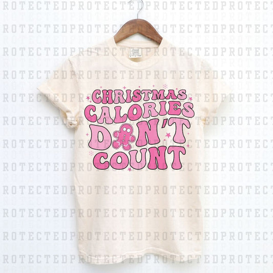 CHRISTMAS CALORIES DONT COUNT *PINK* -  DTF TRANSFER