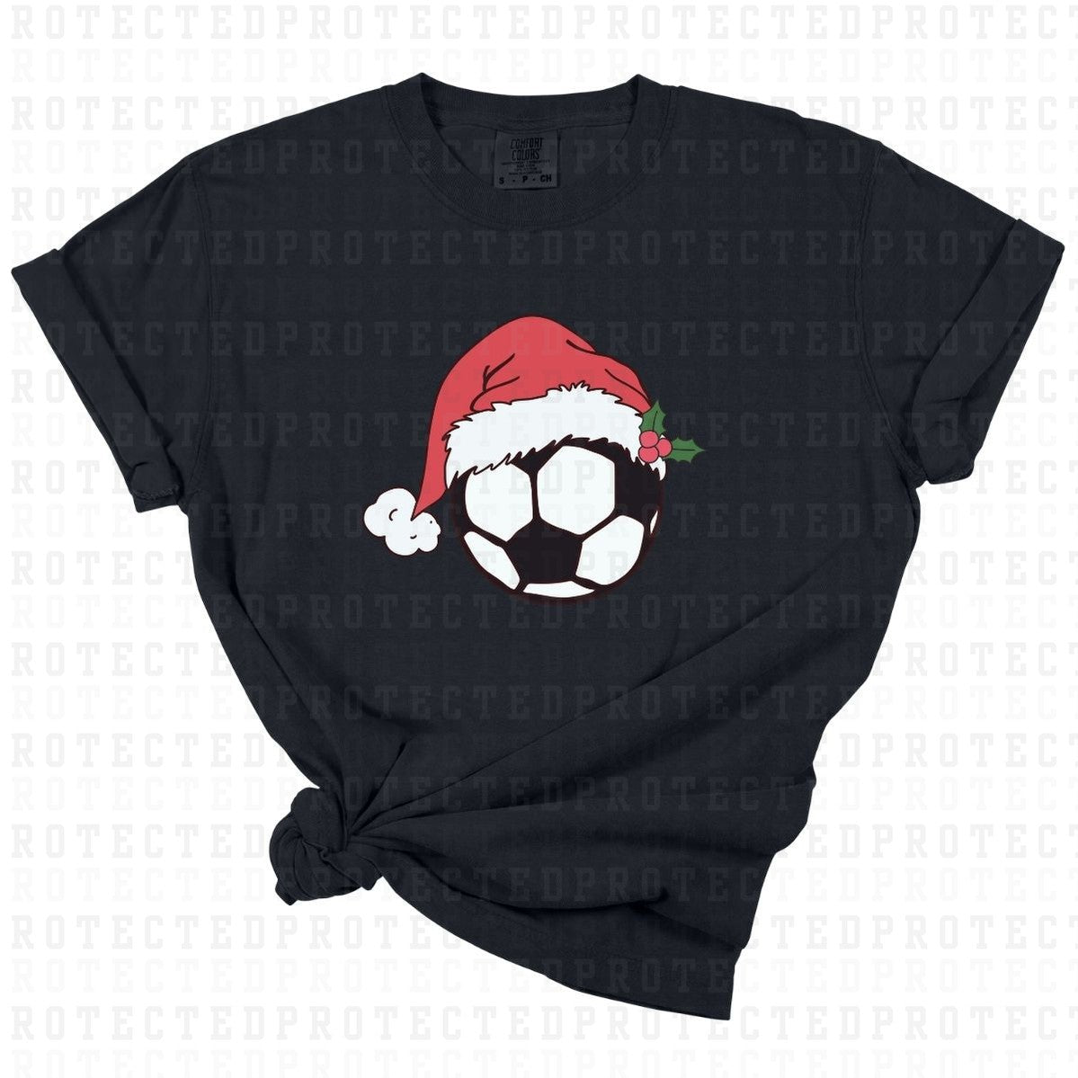 SOCCER BALL *W/ SANTA HAT* - DTF TRANSFER