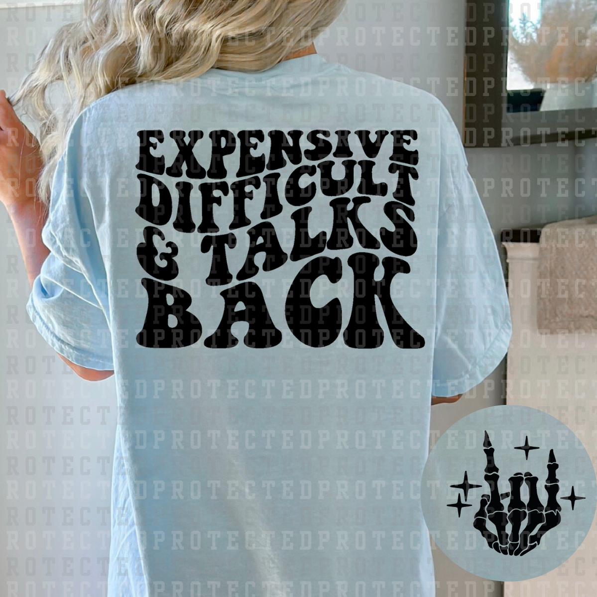 TALKS BACK (SINGLE COLOR/POCKET/BACK) - DTF TRANSFER