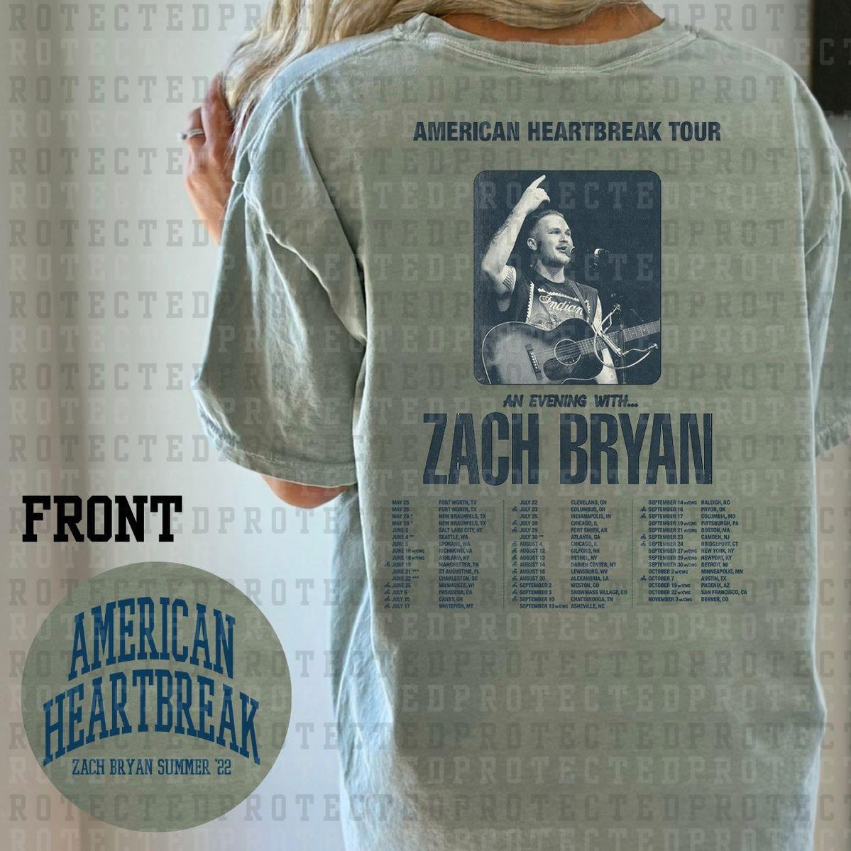 AMERICAN HEARTBREAK TOUR *ZACH BRYAN* (POCKET/BACK) - DTF TRANSFER