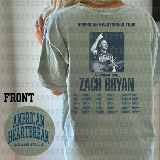 AMERICAN HEARTBREAK TOUR *ZACH BRYAN* (POCKET/BACK) - DTF TRANSFER