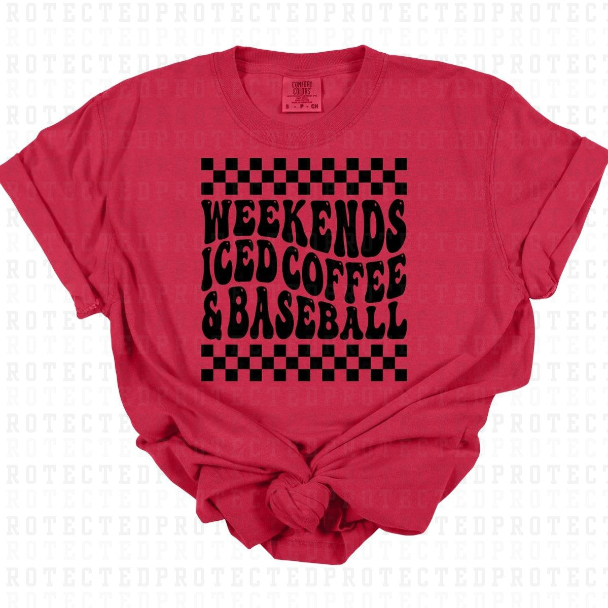 WEEKENDS ICED COFFEE BASEBALL *SINGLE COLOR* - DTF TRANSFER