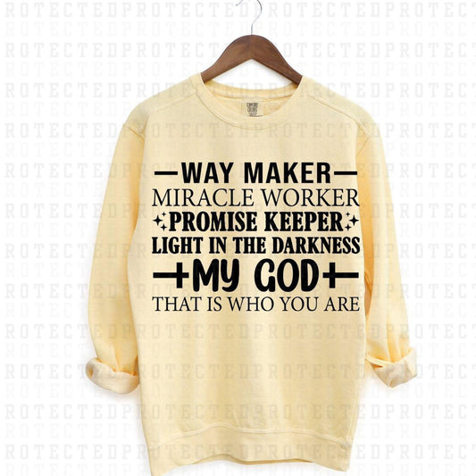 WAY MAKER MIRACLE WORKER *SINGLE COLOR* - DTF TRANSFER